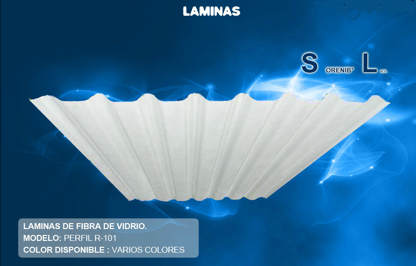 SUPER LAMINAS TAPATIAS LAMINA DE FIBRA DE VIDRIO R-101