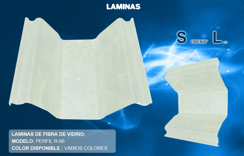 SUPER LAMINAS TAPATIAS LAMINA DE FIBRA DE VIDRIO R-66